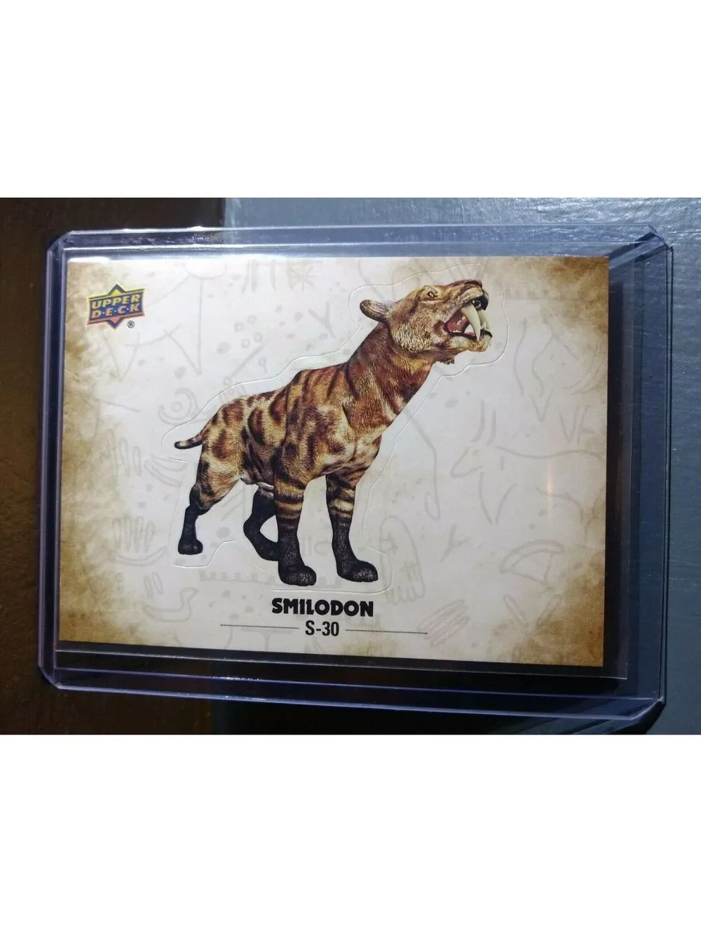 2015 Upper Deck Dinosaurs Smilodon #S-30 Trading Sticker Card